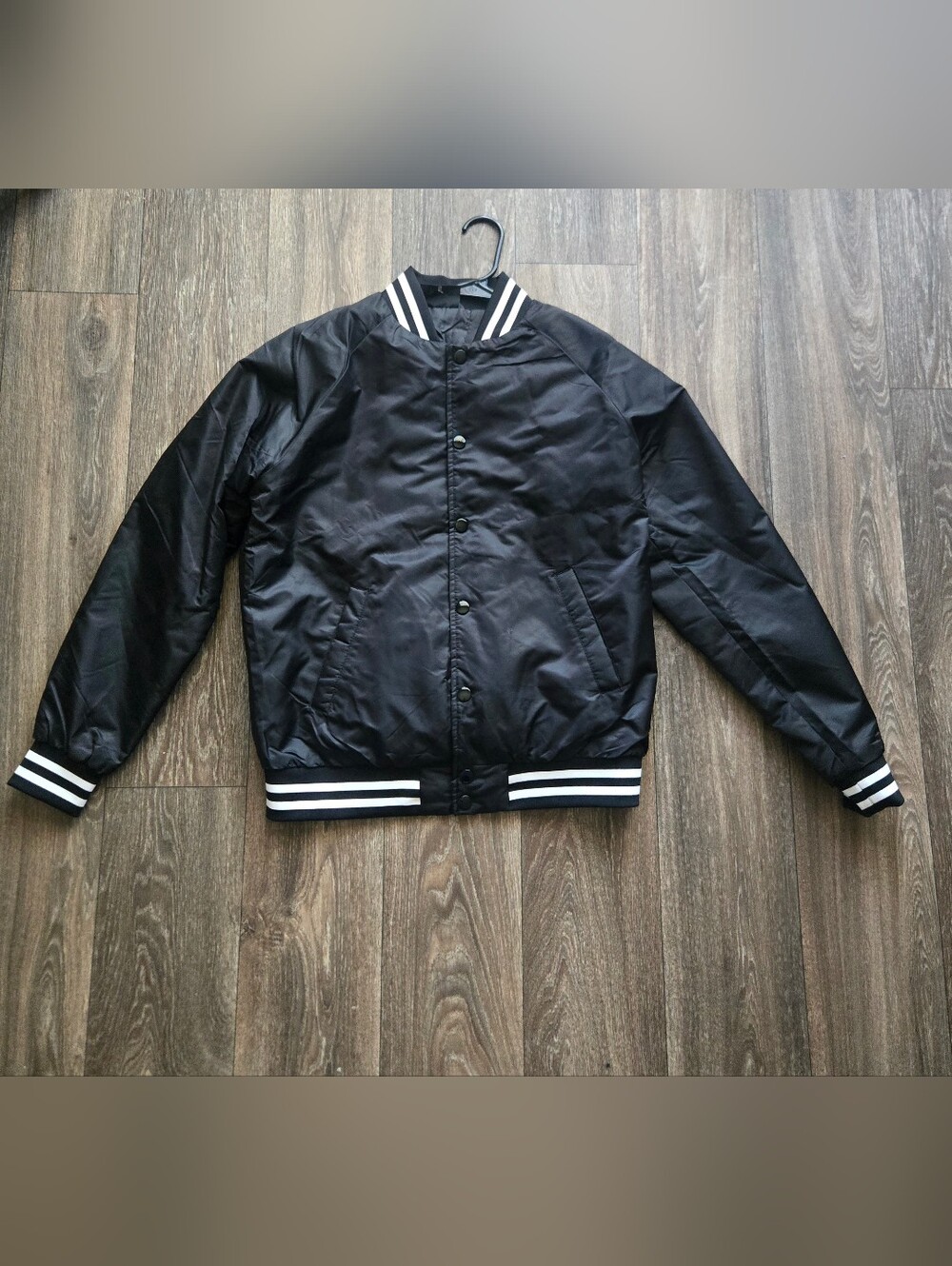 SHAKA Wear Black Satin Bomber Jacket – Women's Small NWOT